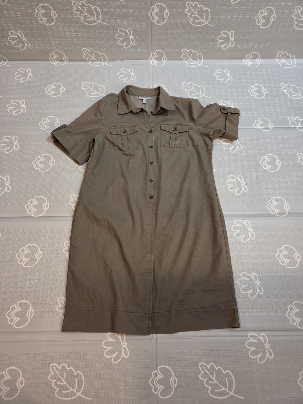 Dress Barn Women's Dress Button Front Collared Army Green Size 16